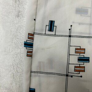 Vtg 70s Mr Dee Cee Disco Shirt Size 14.5 Geometric white. Flawed Condition